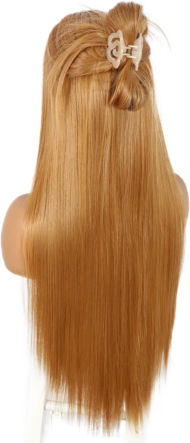 Sapphirewigs Pruik: Lange Rechte Geelbruine Lace Front (31% Korting)