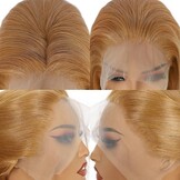 Sapphirewigs Pruik: Lange Rechte Geelbruine Lace Front (31% Korting)