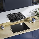 SNDOAS 58cm Gaskookplaat Zwart - 4 Branders - 59% Korting!