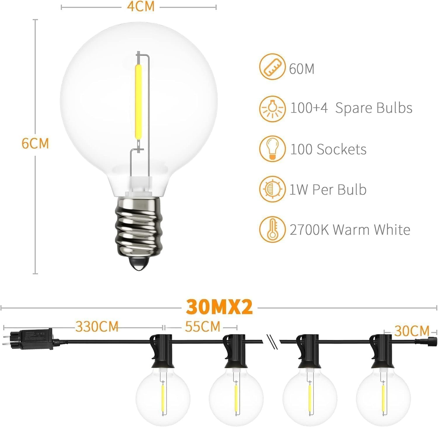 Yuucio 60m LED Tuinslinger Warm Wit - 53% Korting!