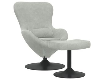 vidaXL Eivormige Stoel 2 stuks - Lichtgrijs Fluweel met 34% Korting