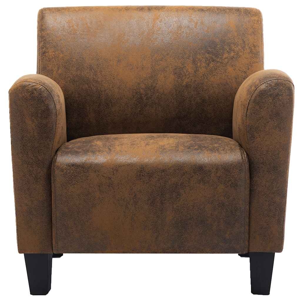 vidaXL Fauteuil Kunstsuède Bruin - 34% Korting!