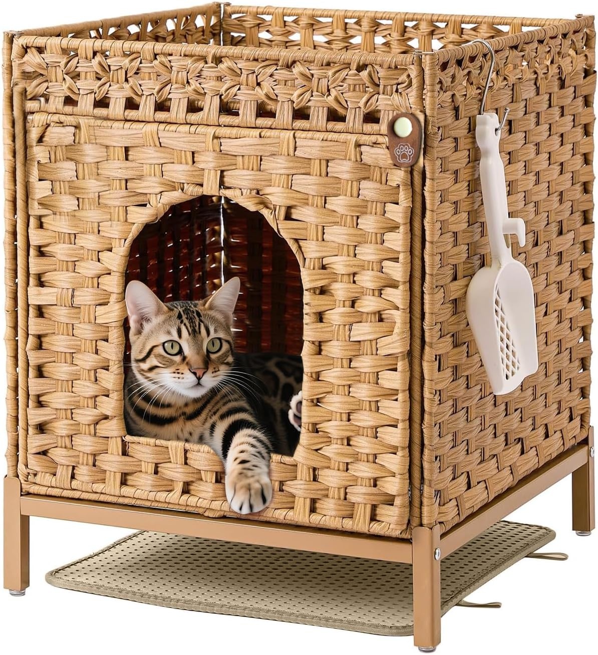 Handgeweven Rotan Kattenhuis met Korting - 27%