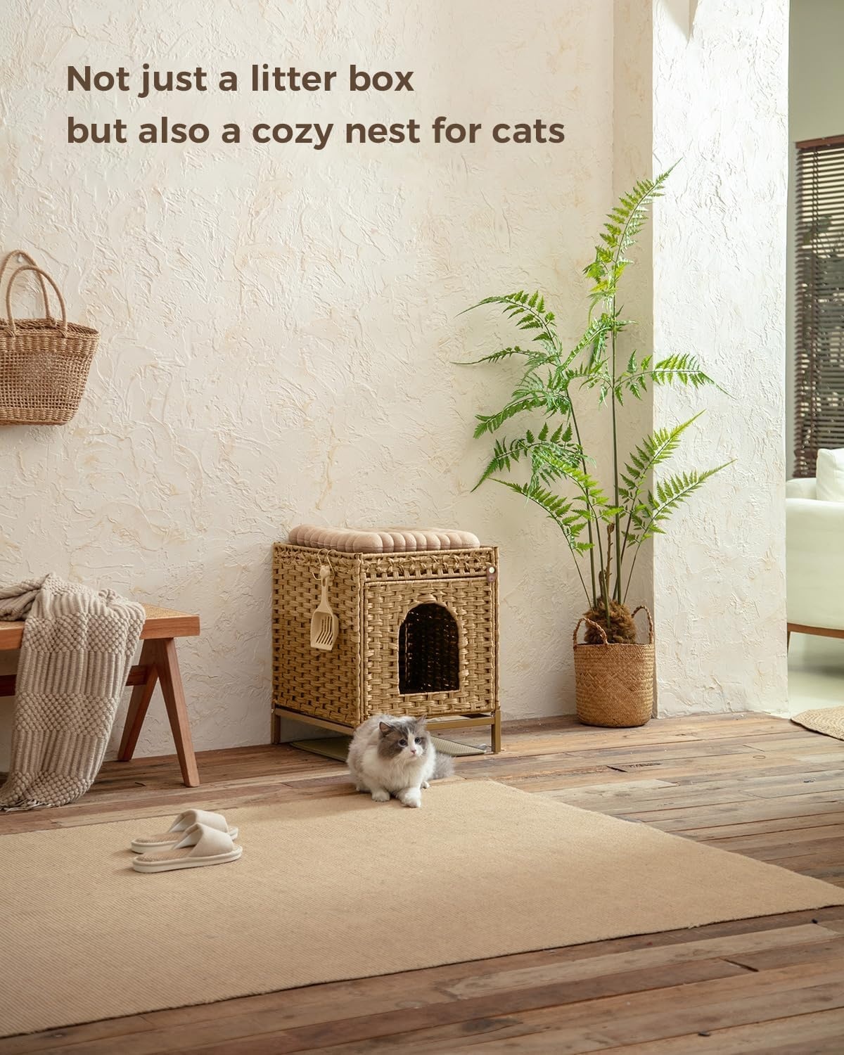 Handgeweven Rotan Kattenhuis met Korting - 27%