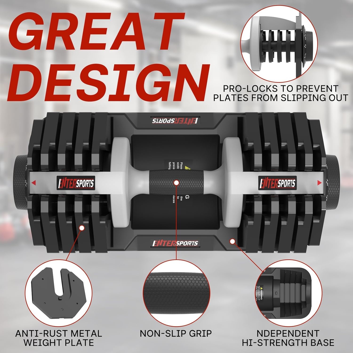 EnterSports Dumbbells 27 kg Verstelbaar - 34% Korting