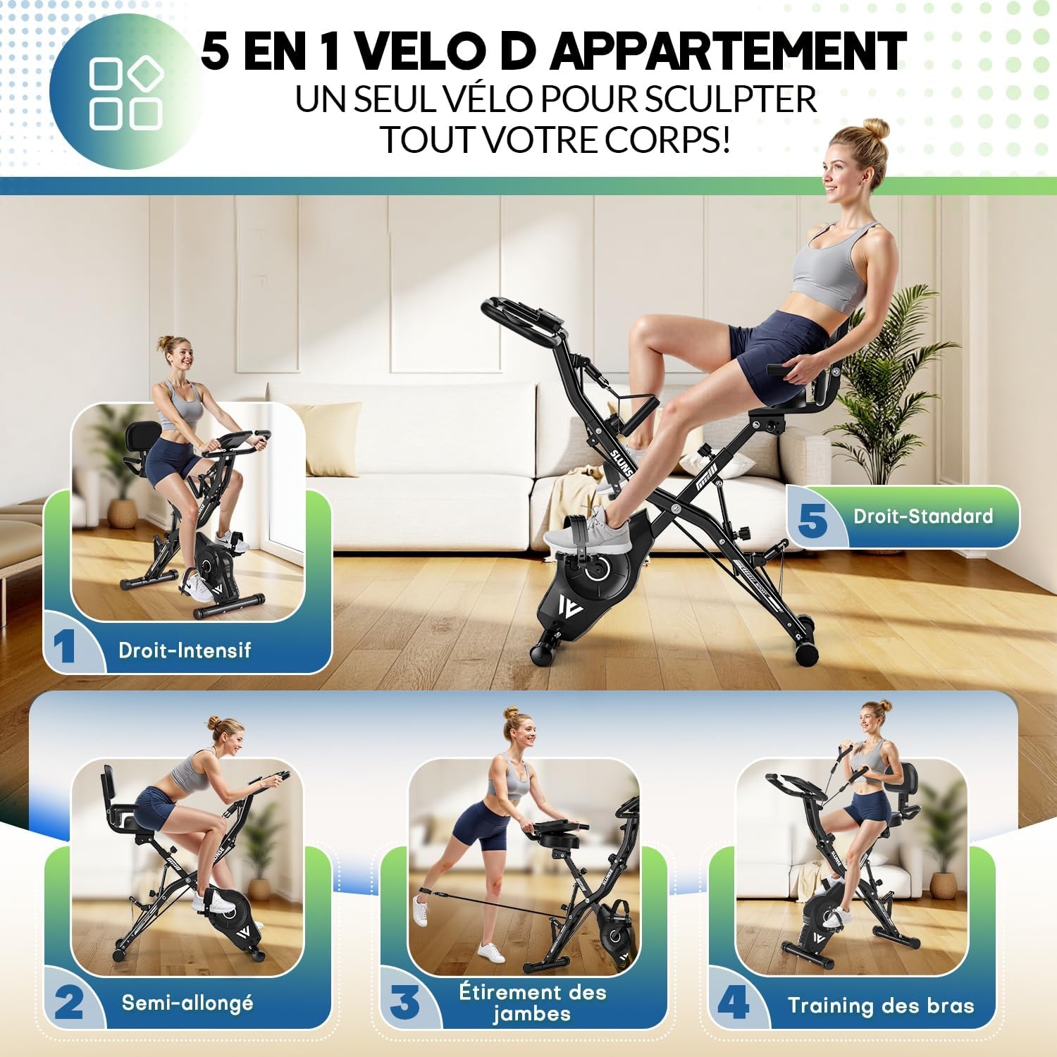 SLUNSE 5-in-1 Hometrainer met 16 Weerstanden - 29% Korting!
