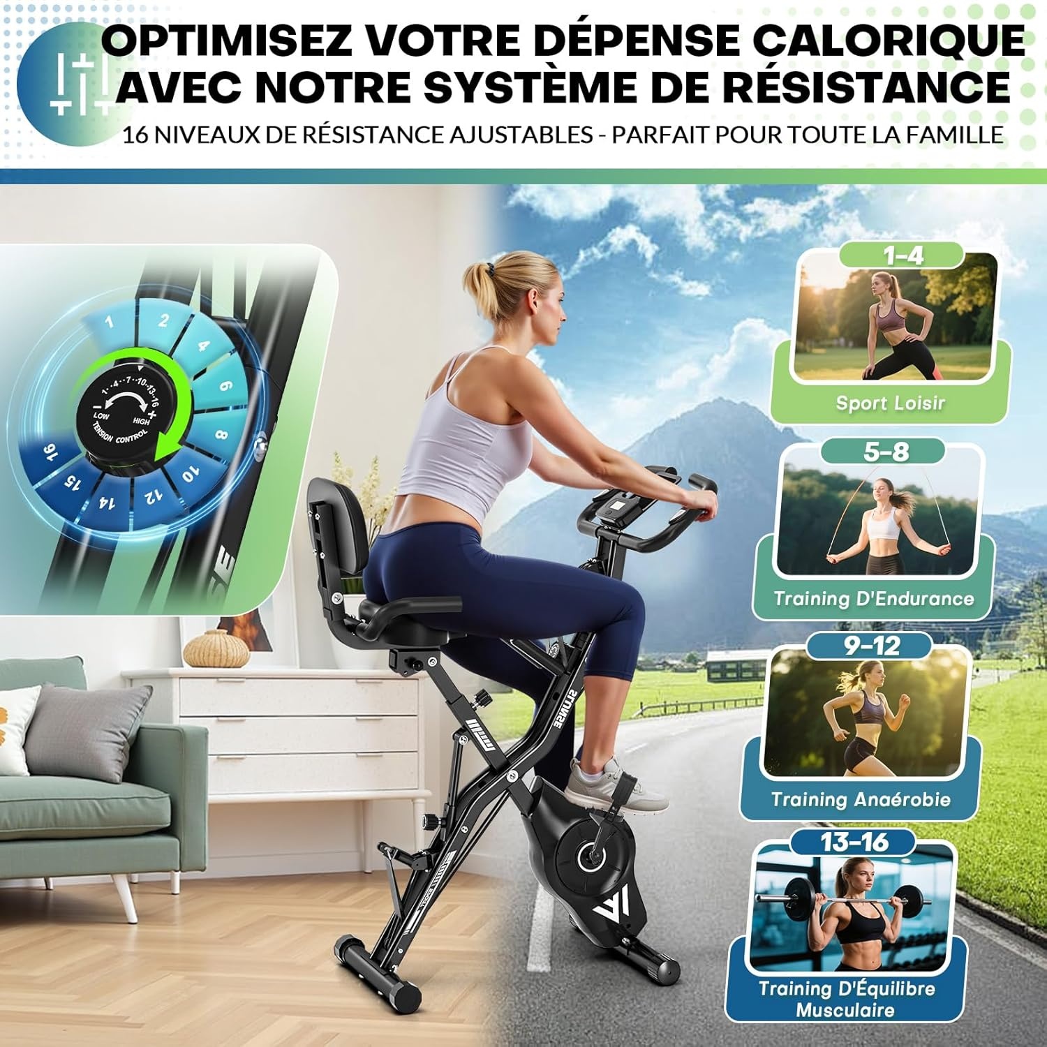 SLUNSE 5-in-1 Hometrainer met 16 Weerstanden - 29% Korting!
