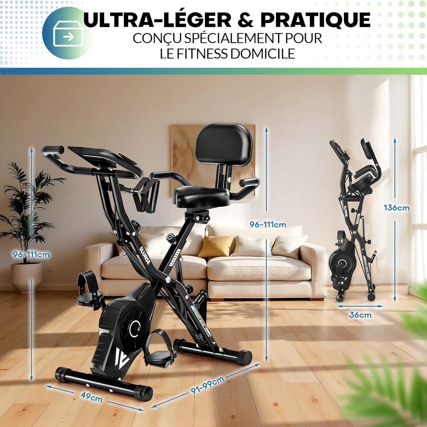 SLUNSE 5-in-1 Hometrainer met 16 Weerstanden - 29% Korting!