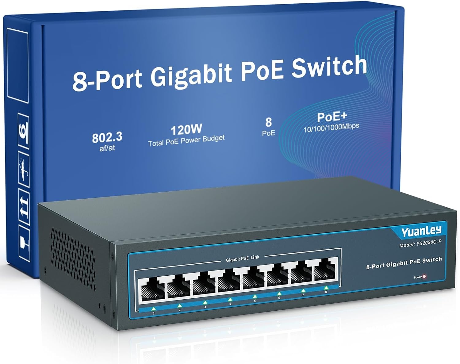 YuanLey 28-poorts Gigabit PoE Switch (34% korting)