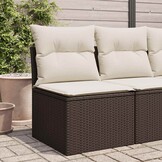 VidaXL Geretourneerde Tuinstoel Poly Rattan Bruin met Kussens | -32%