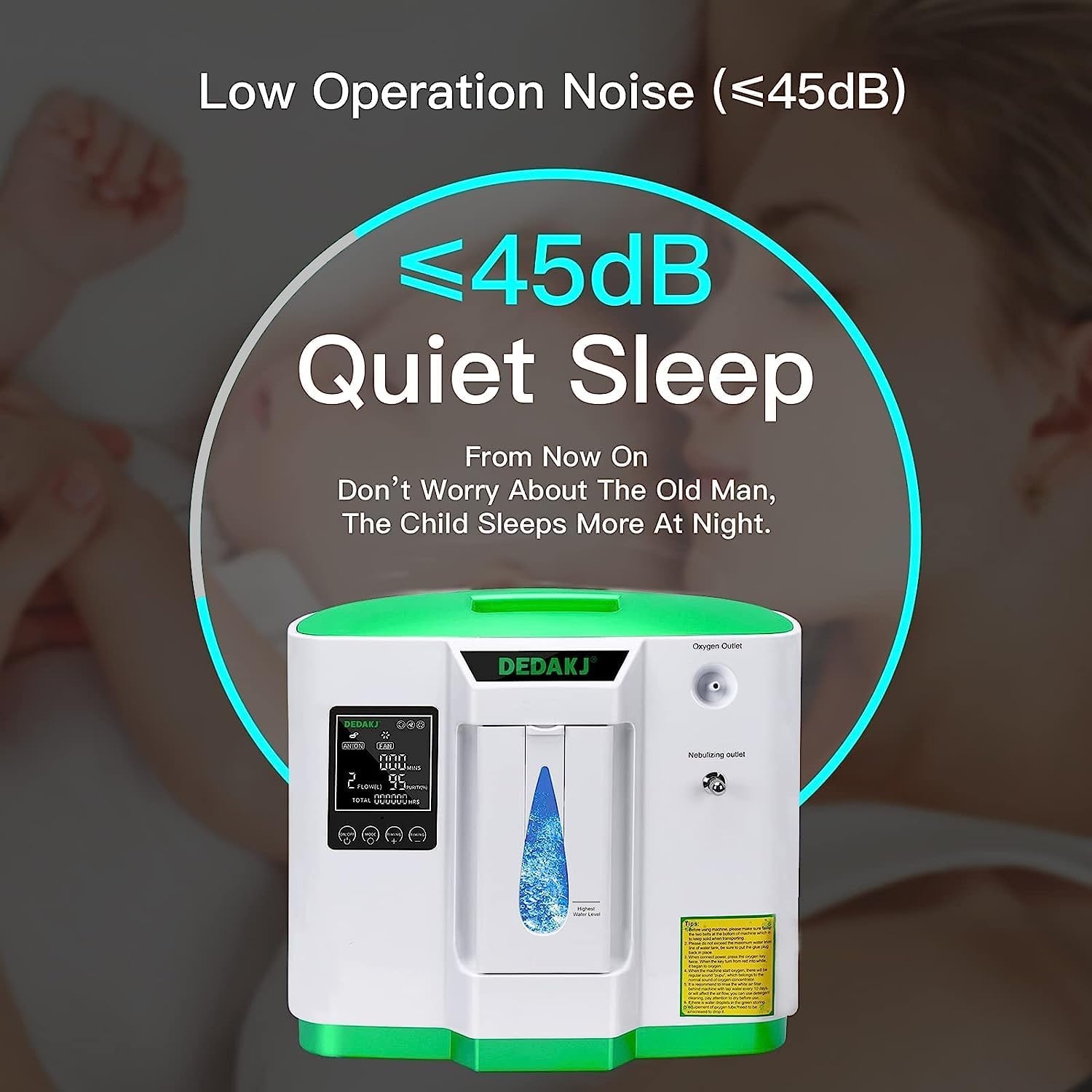 DEDAKJ Zuurstofconcentrator 2-9L/min (29% Korting)