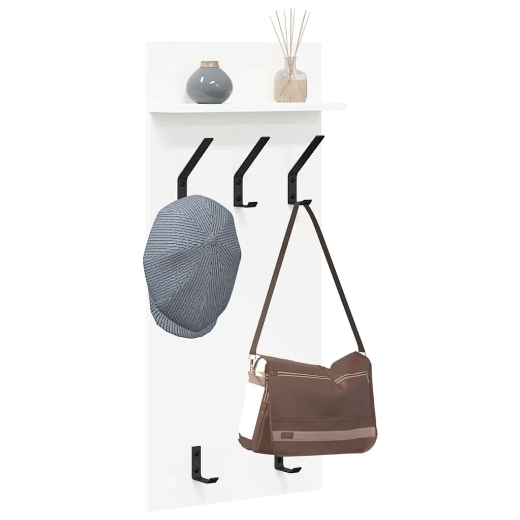 vidaXL Kapstok Wit 50% Korting - Bewerkt Hout 90x40cm