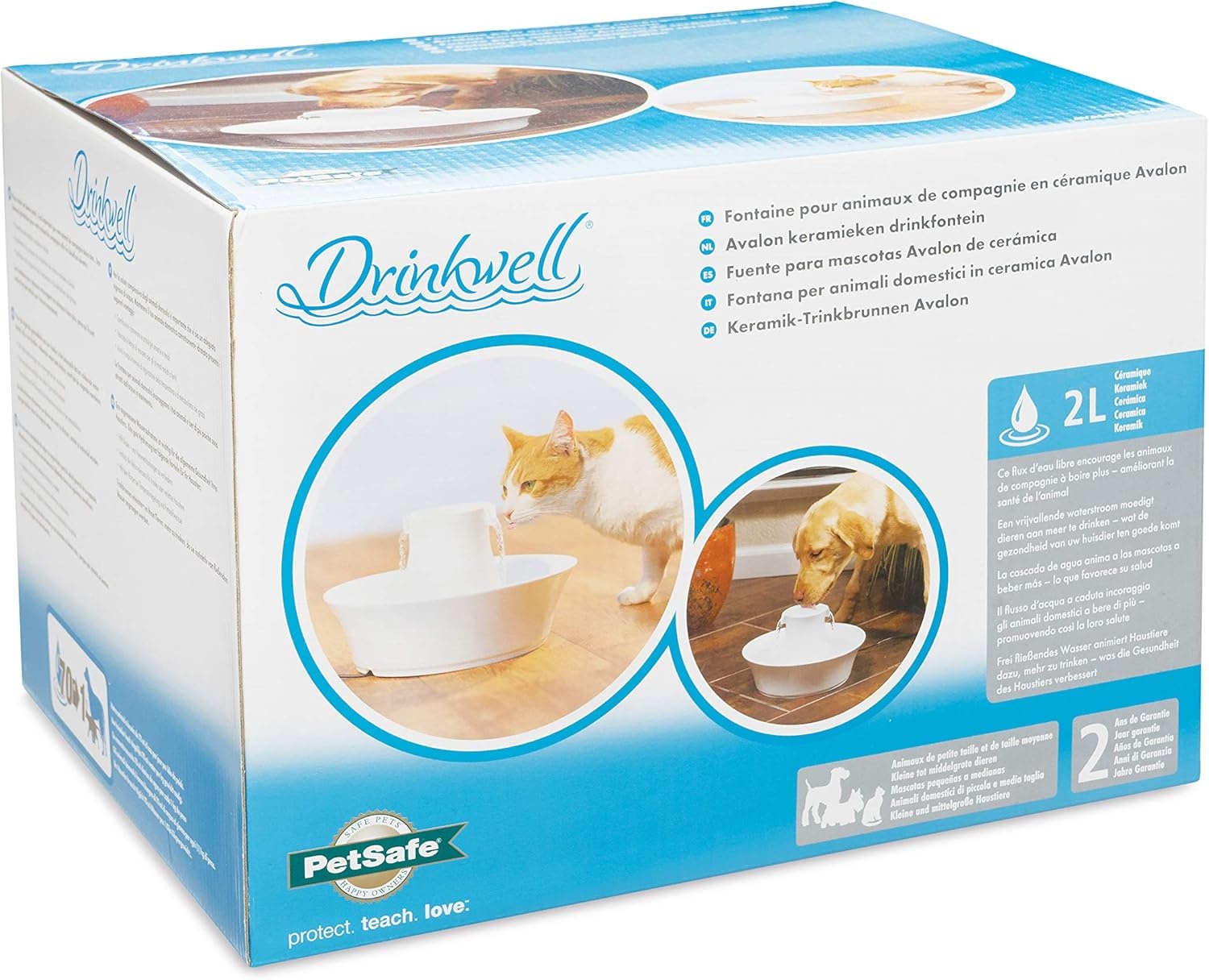 PetSafe Avalon Keramische Drinkfontein (2L) - Wit - 28% Korting