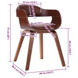 vidaXL Eetkamerstoel Bruin - Gebogen Hout & Kunstleer - 66% Korting!