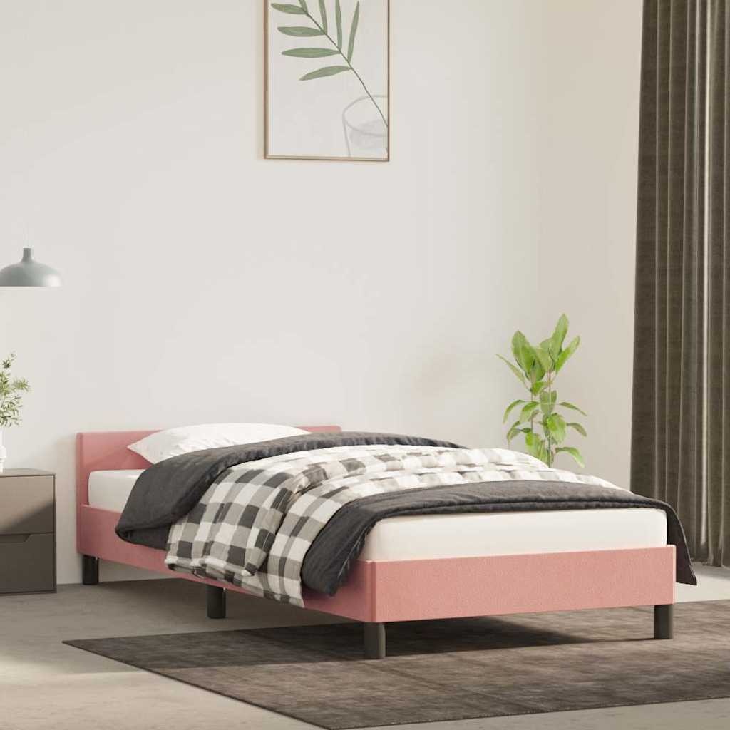 VidaXL Roze Fluweel Bedframe 100x200cm - 35% Korting