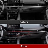 3 stuks auto ABS koolstofvezel dashboard paneel cover trim compatibel met A4 (2017 - 2024) / A5 (2017-2023) S4 S5 (2018-2024)/B9 (2017-2019) interieuraccessoires
