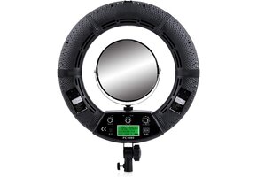 18 "LED dimbare verlichting studio video ring licht kit:afstandsbediening,telefoon app bediening,batterij,RGB + W kleuren lamp,statief,voor DSLR,iPhone & Android smartphones