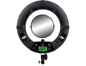 18 "LED dimbare verlichting studio video ring licht kit:afstandsbediening,telefoon app bediening,batterij,RGB + W kleuren lamp,statief,voor DSLR,iPhone & Android smartphones