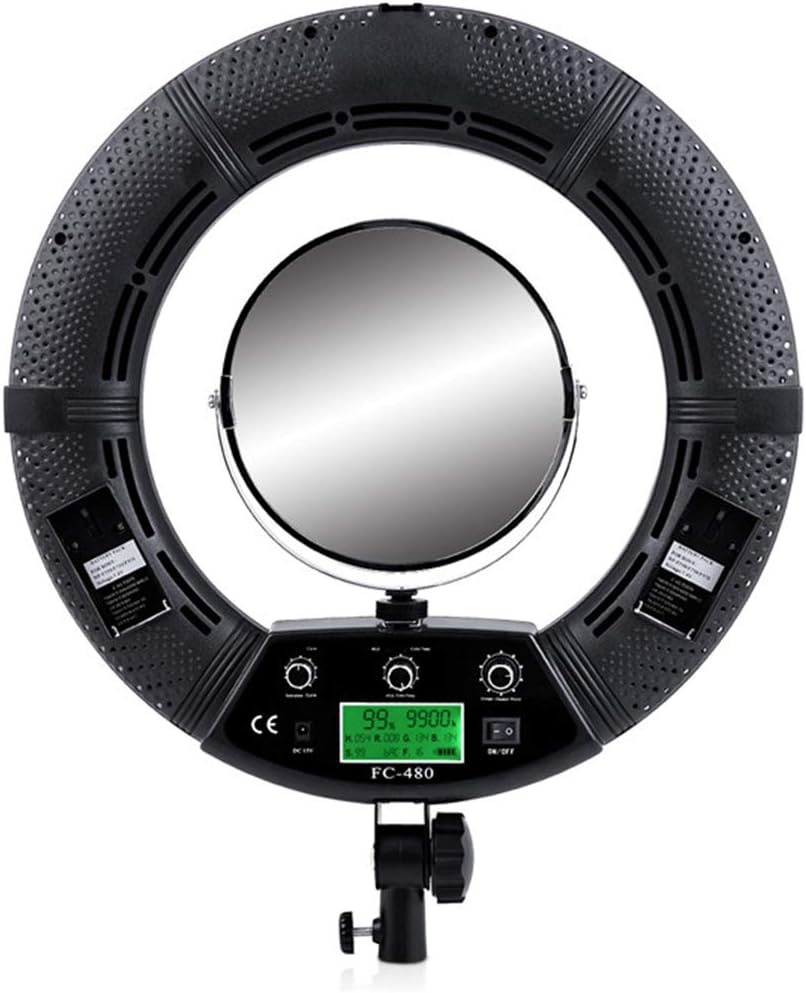 18 "LED dimbare verlichting studio video ring licht kit:afstandsbediening,telefoon app bediening,batterij,RGB + W kleuren lamp,statief,voor DSLR,iPhone & Android smartphones