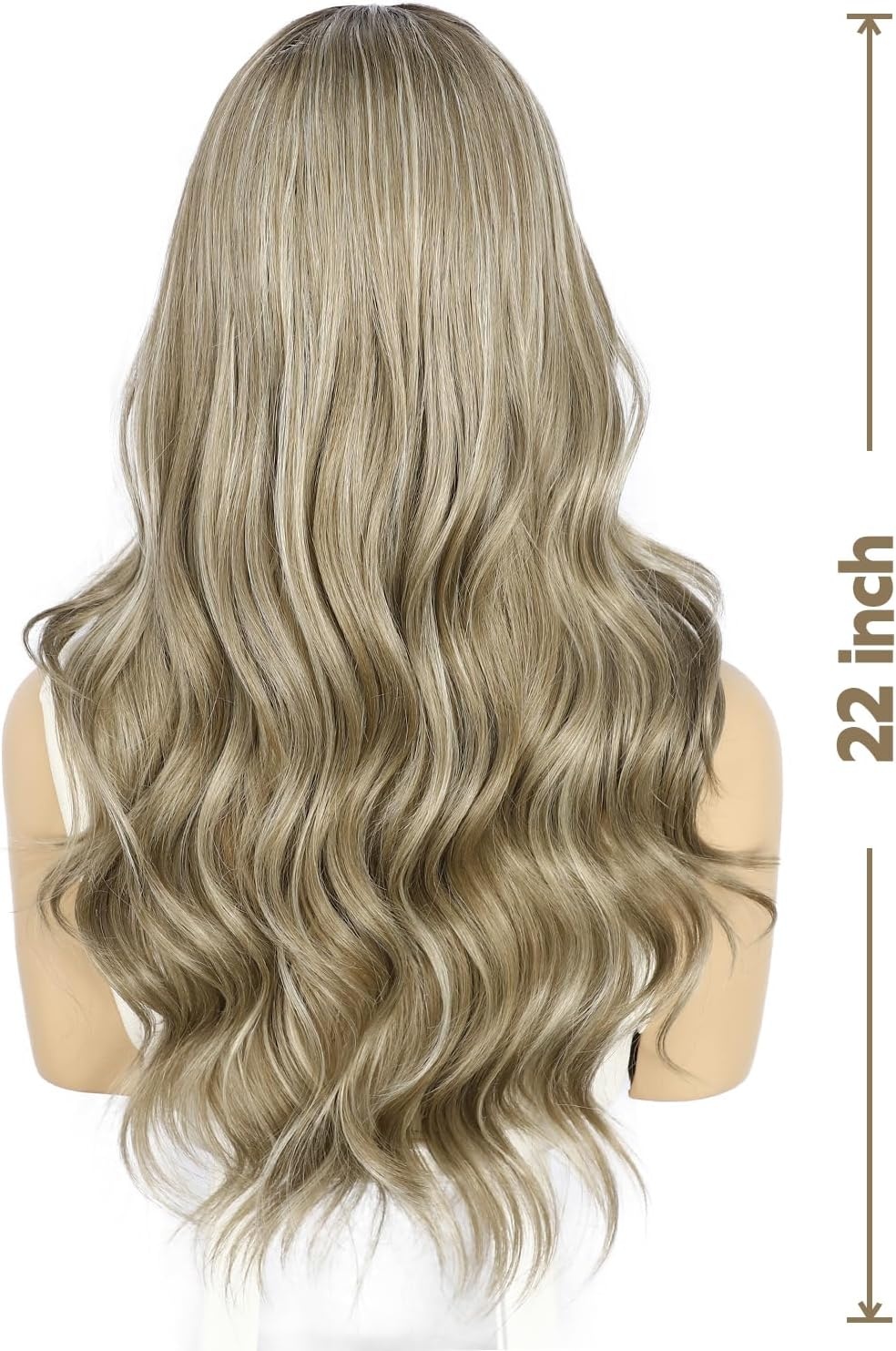 Sapphirewigs Lace Front Pruik 13X4 Synthetische Pruiken Body Wave Bruin Hoogtepunt Lace Front Haar Pre-geplukt Dagelijkse Slijtage Party Datum Kerst 22 inch