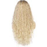 Sapphirewigs Krullende Lace Front Pruik Blond Synthetische Pruiken voor Vrouwen Mix Blond 13x3 Dagelijks Dragen Feest Kerstmis Halloween Hittebestendig 26 inch
