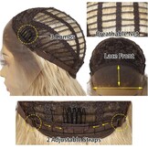 Sapphirewigs Krullende Lace Front Pruik Blond Synthetische Pruiken voor Vrouwen Mix Blond 13x3 Dagelijks Dragen Feest Kerstmis Halloween Hittebestendig 26 inch