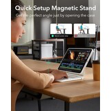 ESR Hoesje met toetsenbord, toetsenbord voor iPad Air 11 inch (M3/M2, 2025/2024), Pro 11/Air 6/5/4, magnetische standaard, verende lichttoetsen, multi-touch trackpad, wit