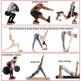 Kuitstretcher in 2-delige set, antislip kurk, kuitstrekker, kniewig, beenstrekker, yogablokken, voetsteun, kniebeschermers voor rekken spieren en fascia, flexibel board mobilisatiewig voor