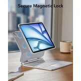 ESR Hoesje met toetsenbord, toetsenbord voor iPad Air 11 inch (M3/M2, 2025/2024), Pro 11/Air 6/5/4, magnetische standaard, verende lichttoetsen, multi-touch trackpad, wit