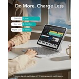 ESR Hoesje met toetsenbord, toetsenbord voor iPad Air 11 inch (M3/M2, 2025/2024), Pro 11/Air 6/5/4, magnetische standaard, verende lichttoetsen, multi-touch trackpad, wit