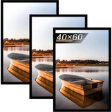 Fotolijst 40 x 60 cm, set van 3, zwarte fotolijst, 60 x 40 cm, frame 40 x 60 cm, ideaal voor foto's, afbeeldingen en posters.