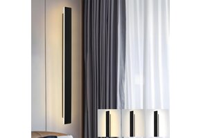 Lange LED Wandlamp 80cm Zwart - 28W Dimbare Tricolor Verlichting - 28% Korting