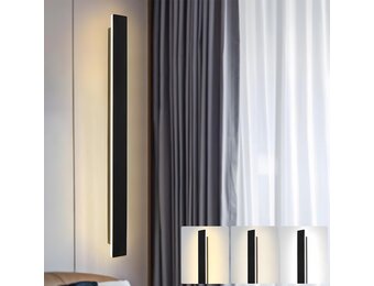 80CM Lange Wandlamp,28W LED-Muurlamp Binnen,Tricolor Verlichtingsmodus RA≥80 Woonkamerlamp,Zwarte Wandlamp voor Woonkamer Slaapkamer Trap Hal AV220V