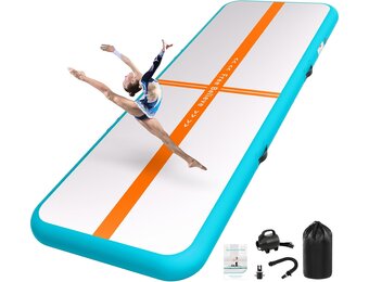 Turnmat Gymnastiekmat 2/3/4/5/6m met Elektrische Pomp 600W, Dikte 10/15cm