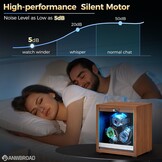 ANWBROAD JWW013M Horlogewinder voor automatische horloges, 3 horloge-rotatoren met led en 4 rotatiemodi, hout, superstil, Japanse motor, traagschuimkussen met adapter, cadeau voor man