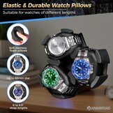 ANWBROAD JWW013M Horlogewinder voor automatische horloges, 3 horloge-rotatoren met led en 4 rotatiemodi, hout, superstil, Japanse motor, traagschuimkussen met adapter, cadeau voor man