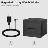 ANWBROAD JWW013M Horlogewinder voor automatische horloges, 3 horloge-rotatoren met led en 4 rotatiemodi, hout, superstil, Japanse motor, traagschuimkussen met adapter, cadeau voor man