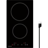 Dominio Kookplaat, 2-plaat keramische kookplaat met stekker, 3000 W, 9 warmtestanden, 1-99 minuten timer, aanraakbediening, automatische uitschakeling, kinderbeveiliging