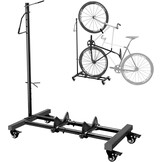 Mimoke Fietsstandaard met wieltjes, voor MTB- en racefietsen tot 29 inch, in hoogte verstelbaar, ruimtebesparend, ideaal voor woningen