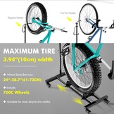 Mimoke Fietsstandaard met wieltjes, voor MTB- en racefietsen tot 29 inch, in hoogte verstelbaar, ruimtebesparend, ideaal voor woningen