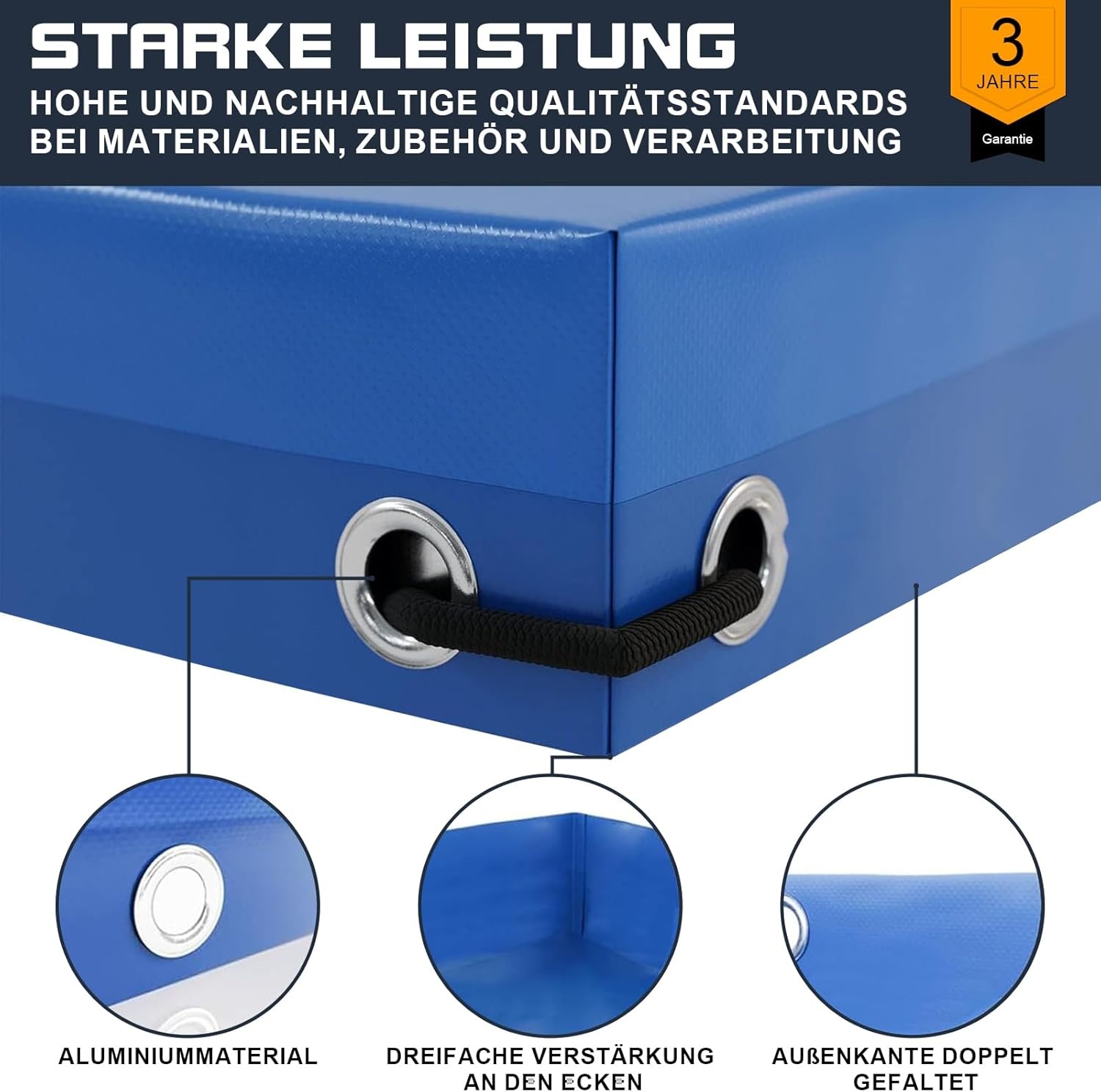 Platte Aanhangertarp 500g PVC, Waterdicht en Scheurvast, met Reflecterende Strepen (208 x 114 x 10 cm)