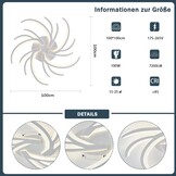 Led-plafondlamp, dimbaar, led-woonkamerlamp met afstandsbediening, app-kleurverandering, moderne woonkamerlamp, plafondlamp, energiebesparend, dimbaar, plafondverlichting (wit, 5 koppen)