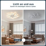 Led-plafondlamp, dimbaar, led-woonkamerlamp met afstandsbediening, app-kleurverandering, moderne woonkamerlamp, plafondlamp, energiebesparend, dimbaar, plafondverlichting (wit, 5 koppen)