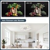 Led-plafondlamp, dimbaar, led-woonkamerlamp met afstandsbediening, app-kleurverandering, moderne woonkamerlamp, plafondlamp, energiebesparend, dimbaar, plafondverlichting (wit, 5 koppen)