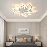 Led-plafondlamp, dimbaar, led-woonkamerlamp met afstandsbediening, app-kleurverandering, moderne woonkamerlamp, plafondlamp, energiebesparend, dimbaar, plafondverlichting (wit, 5 koppen)