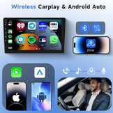 Podofo Carplay Autoradio voor Fiat Panda 2003-2012, 9” Touchscreen Autoradio 2G+64G met Wireless Carplay Android Auto, Bluetooth/GPS/WiFi/FM/SWC/HiFi/USB+Roercamera