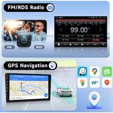 Podofo Carplay Autoradio voor Fiat Panda 2003-2012, 9” Touchscreen Autoradio 2G+64G met Wireless Carplay Android Auto, Bluetooth/GPS/WiFi/FM/SWC/HiFi/USB+Roercamera