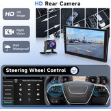 Podofo Carplay Autoradio voor Fiat Panda 2003-2012, 9” Touchscreen Autoradio 2G+64G met Wireless Carplay Android Auto, Bluetooth/GPS/WiFi/FM/SWC/HiFi/USB+Roercamera