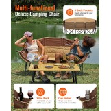KingCamp Dubbele Campingstoel Khaki - 3 Personen, 450 kg draagvermogen, opvouwbaar