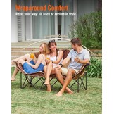 KingCamp Dubbele Campingstoel Khaki - 3 Personen, 450 kg draagvermogen, opvouwbaar